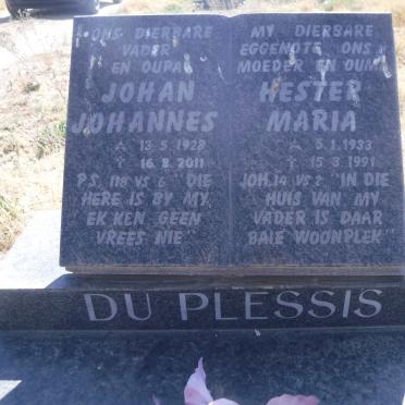 PLESSIS Johan Johannes, du 1928-2011 &amp; Hester Maria 1933-1991