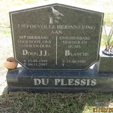 PLESSIS J.J., du 1949-2007 &amp; Blanche 1950 -