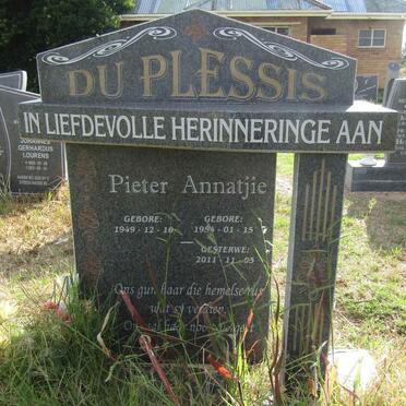 PLESSIS Pieter, du 1949 - &amp; Annatjie 1954-2011