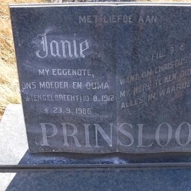 PRINSLOO Janie nee ENGELBRECHT 1912-1986