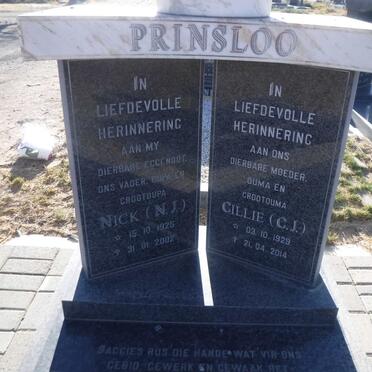 PRINSLOO N.J. 1925-2002 &amp; C.J. 1929-2014