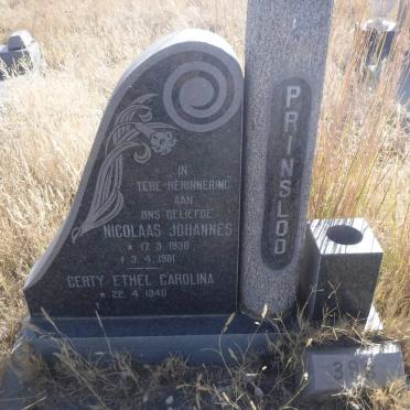 PRINSLOO Nicolaas Johannes 1938-1981 &amp; Gerty Ethel Carolina 1940-
