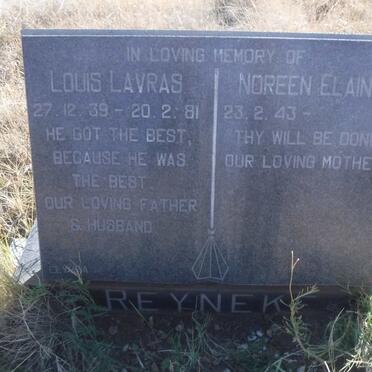 REYNEKE Louis Lavras 1939-1981 &amp; Noreen Elaine 1943-
