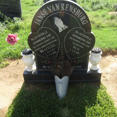 RENSBURG Jan, Janse van 1936- &amp; Matilda 1937-2005
