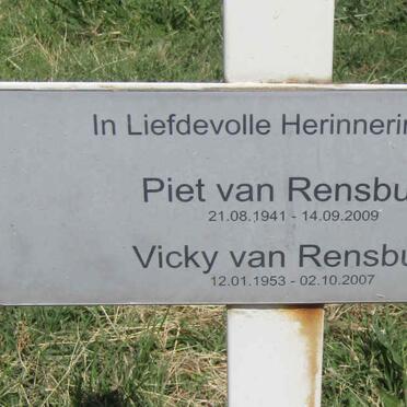RENSBURG Piet, van 1941-2009 :: VAN RENSBURG Vicky 1953-2007