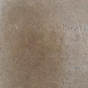 ROOYEN Toinette, van 1963-1982