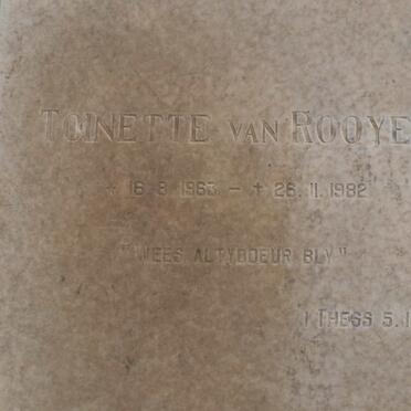 ROOYEN Toinette, van 1963-1982