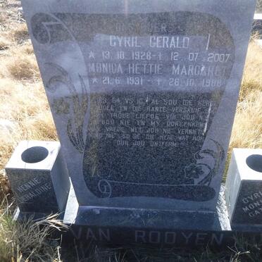 ROOYEN Cyril Gerald, van 1928-2007 &amp; Monica Hettie Margaret 1931-1988