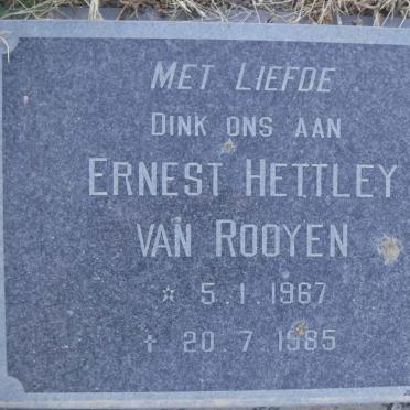ROOYEN Ernest Hettley, van 1967-1985
