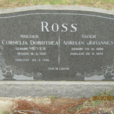 ROSS Adriaan Johannes 1898-1972 &amp; Cornelia Dorothea MEYER 1901-1996