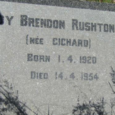 RUSHTON Joy Brendon nee CICHARD 1920-1954