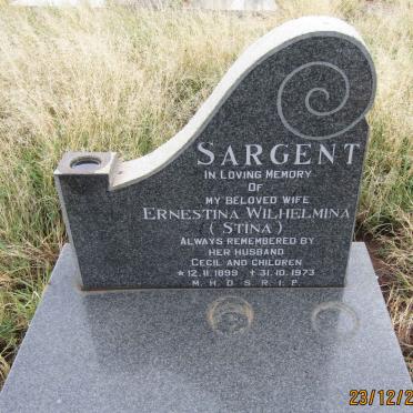 SARGENT Ernestina Wilhelmina 1899-1973