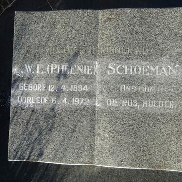SCHOEMAN C.W.L. 1894-1972