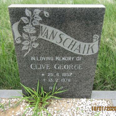 SCHAIK Clive George, van 1957-1978