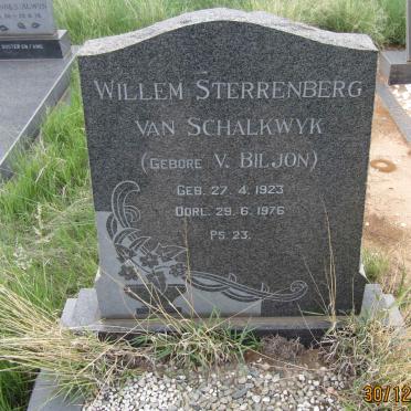 SCHALKWYK Willem Sterrenberg, van nee VAN BILJON 1923-1976