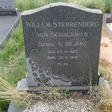 SCHALKWYK Willem Sterrenberg, van nee VAN BILJON 1923-1976