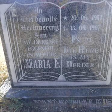 SCHALKWYK Maria E., van 1951-1987