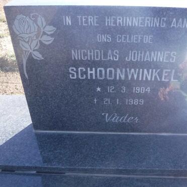 SCHOONWINKEL Nicolaas Johannes 1904-1989  &amp; Kathrina Sussanna 1917-1980