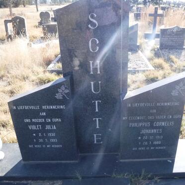 SCHUTTE Philippus Cornelis Johannes 1919-1980 &amp; Violet Julia 1932-1993