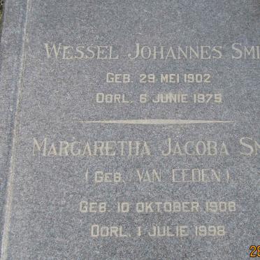 SMIT Wessel Johannes 1902-1975 &amp; Margaretha Jacoba VAN EEDEN 1908-1998