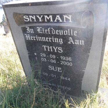 SNYMAN Thys 1936-2000 &amp; Sue 1944-