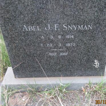 SNYMAN Abel J.F. 1914-1977