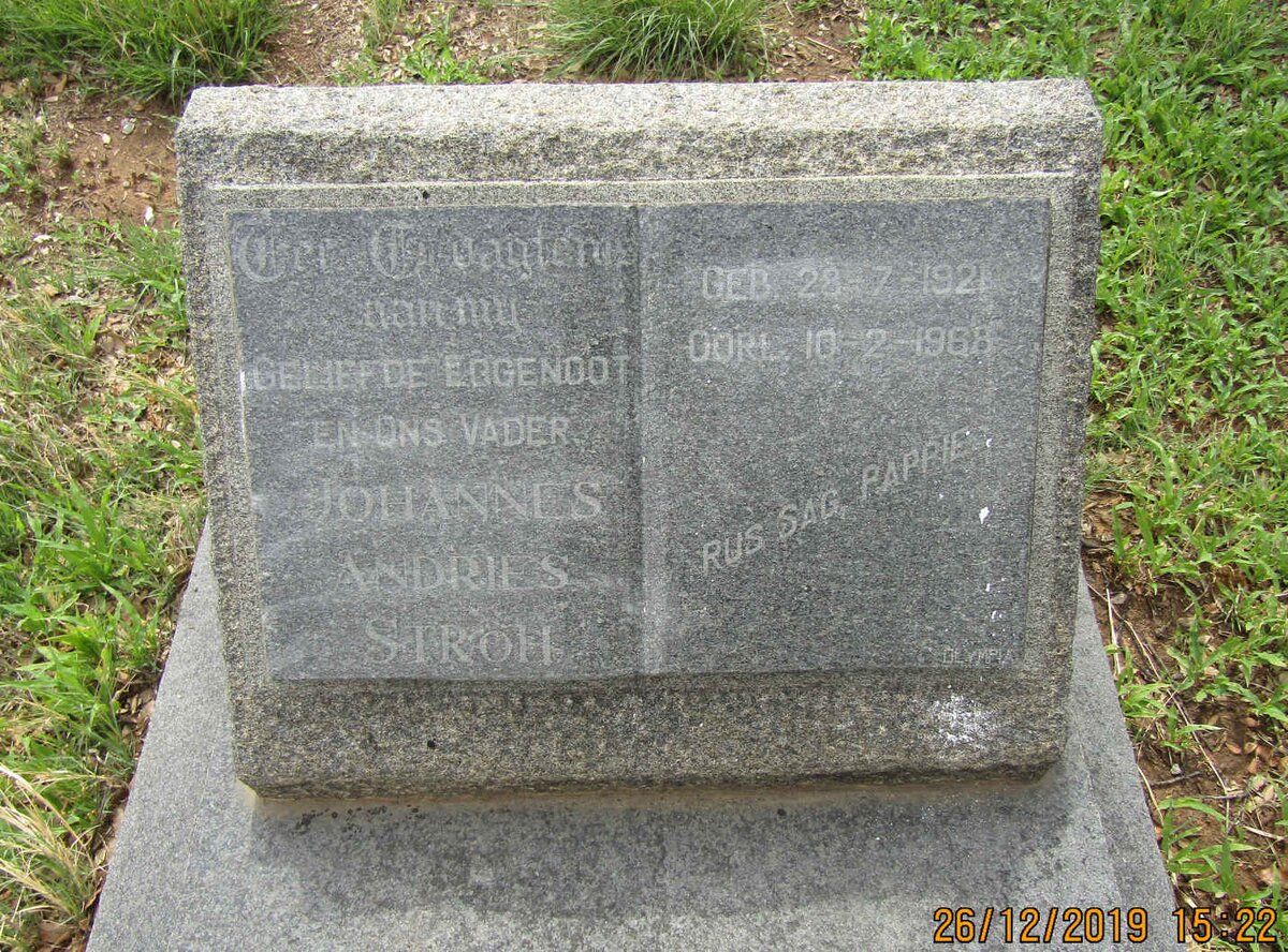 STROH Johannes Andries 1921-1968