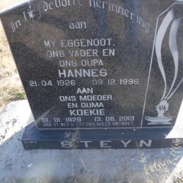 STEYN Hannes 1926-1996 &amp; Koekie 1929-2013