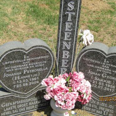 STEENBERG Johan George 1956-2017 &amp; Johanna Petronella 1961-2009