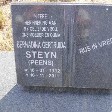 STEYN Bernadina Gertruida nee PEENS 1932-2011