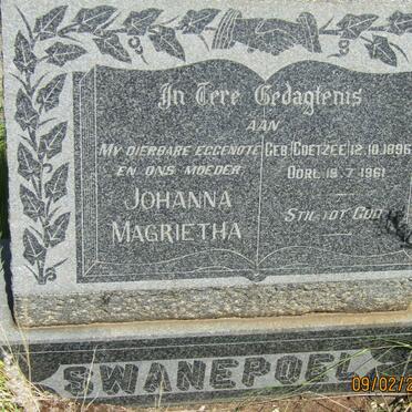 SWANEPOEL Johanna Magrietha nee COETZEE 1896-1961