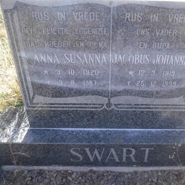 SWART Jacobus Johannes 1919-1999 &amp; Anna Susanna 1920-1987