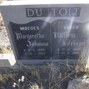 TOIT Willem Adriaan, du 1889-1980 &amp; Margaretha Johanna 1896-1983
