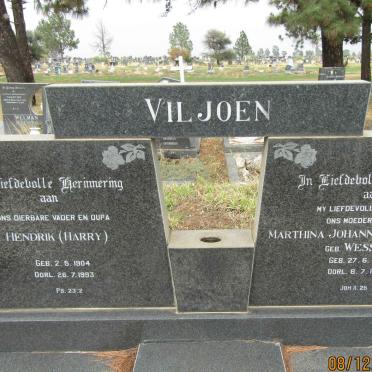 VILJOEN Hendrik 1904-1993 &amp; Marthina Johanna Margaretha WESSELS 1892-1972