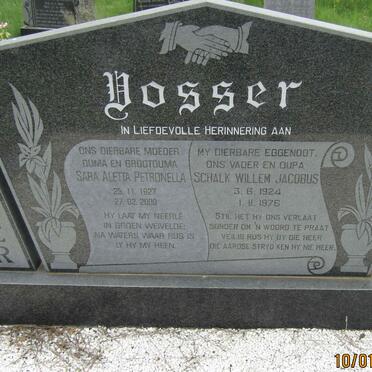 VOSSER Schalk Willem Jacobus 1924-1976 &amp; Sara Aletta Petronella 1927-2009