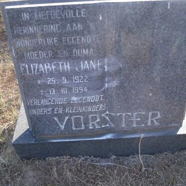 VORSTER Elizabeth Jane 1922-1994