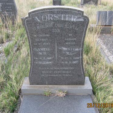 VORSTER Samuel W.B. 1921-1974 &amp; Hester M.C.1920-1987