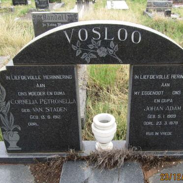 VOSLOO Johan Adam 1909-1979 &amp; Cornelia Petronella VAN STADEN 1912-