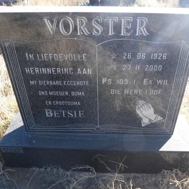 VORSTER Betsie 1926-2000