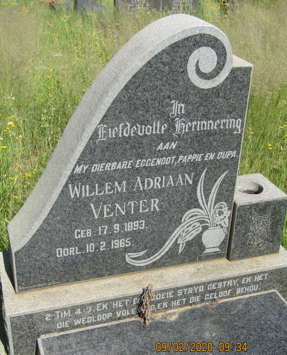 VENTER Willem Adriaan 1893-1965