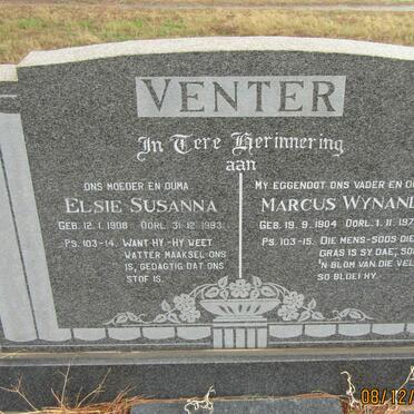 VENTER Marcus Wynand 1904-1972 &amp; Elsie Susanna 1908-1993