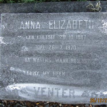 VENTER Anna Elizabeth nee COETSEE 1887-1970