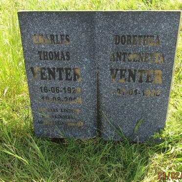 VENTER Charles Thomas 1928-2004 &amp; Dorethea Antoenetta 1933-