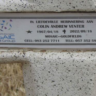 VENTER Collin Andrew 1967-2022