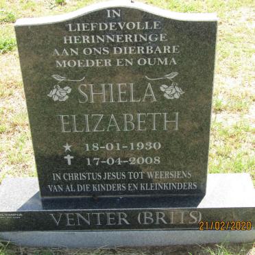 VENTER Shiela Elizabeth nee BRITS 1930-2008