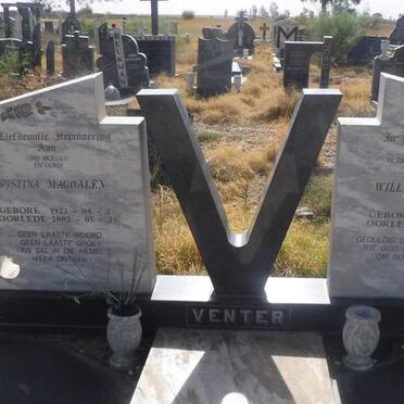 VENTER Willem Lodewikus 1918-1992 &amp; Christina Magdalena 1923-2002