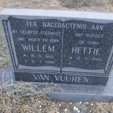 VUUREN Willem, van 1932-1992 &amp; Hettie 1942-