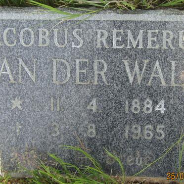 WALT Jacobus Remerus, van der 1884-1965