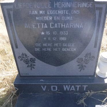 WATT Aletta Catharina, v.d. 1933-1981