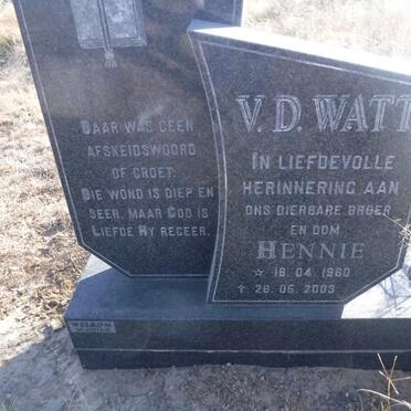 WATT Hennie, v.d. 1960-2003